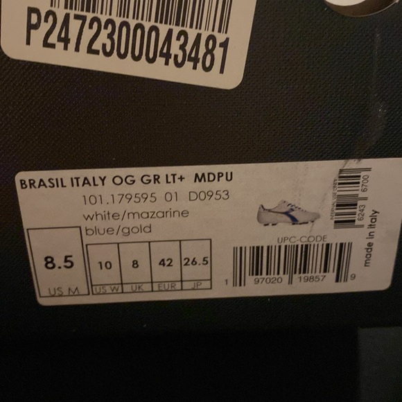 Diadora Brazil Italy OG GR LT+ MDPU men’s soccer cleats 8.5 Italian leather - Picture 5 of 7